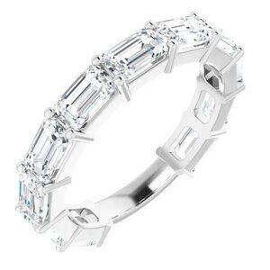 ❤925 Silver Plated Imitate Moissanite Ring Emerald CZ Ring, MARR9390